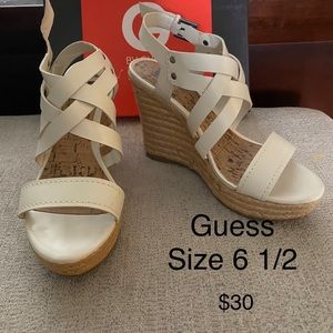 Guess white wedges